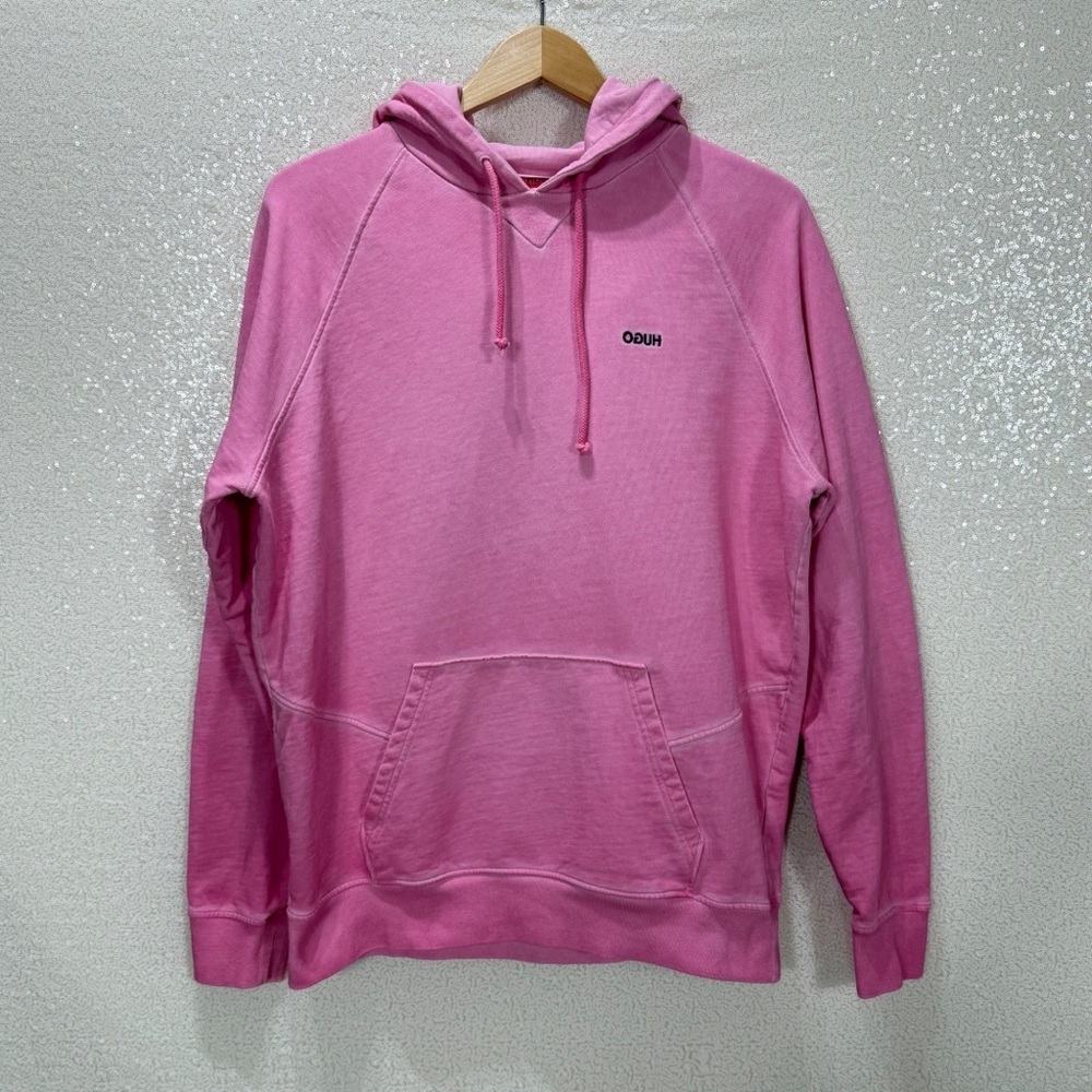 HUGO BOSS Hugo Unisex Pink Derraine Hoodie – Size Small Oversized fit Streetwear - Picture 13 of 14